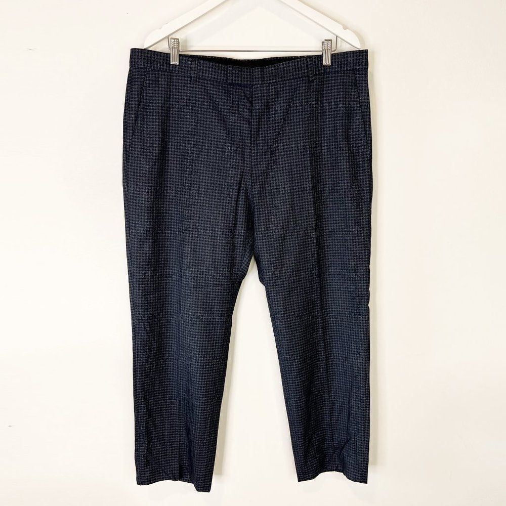 Strellson Mercer Blue Plaid Wool Dress Pants